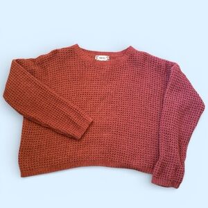 Pink Rose Oversized Waffle Knit Sweater – Size L